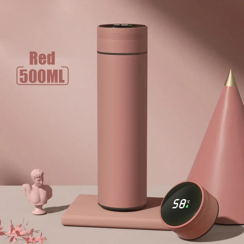 500ML Temperaturanzeige Thermosflasche Edelstahl Unterteilte Thermoskanne Outdoor Vakuumisolierter Becher Vatertagsgeschenk
