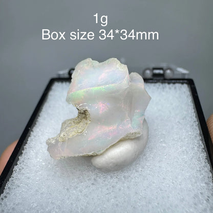 Natural Ethiopia Opal Gem Mineral Specimen Box
