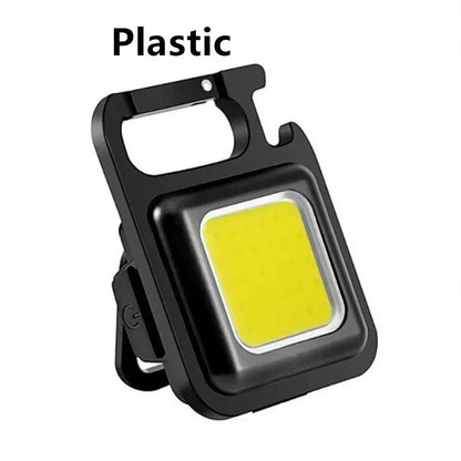 Mini LED Keychain Flashlight Aluminum Alloy USB Charging Portable COB Light for Camping Outdoor Work Fishing