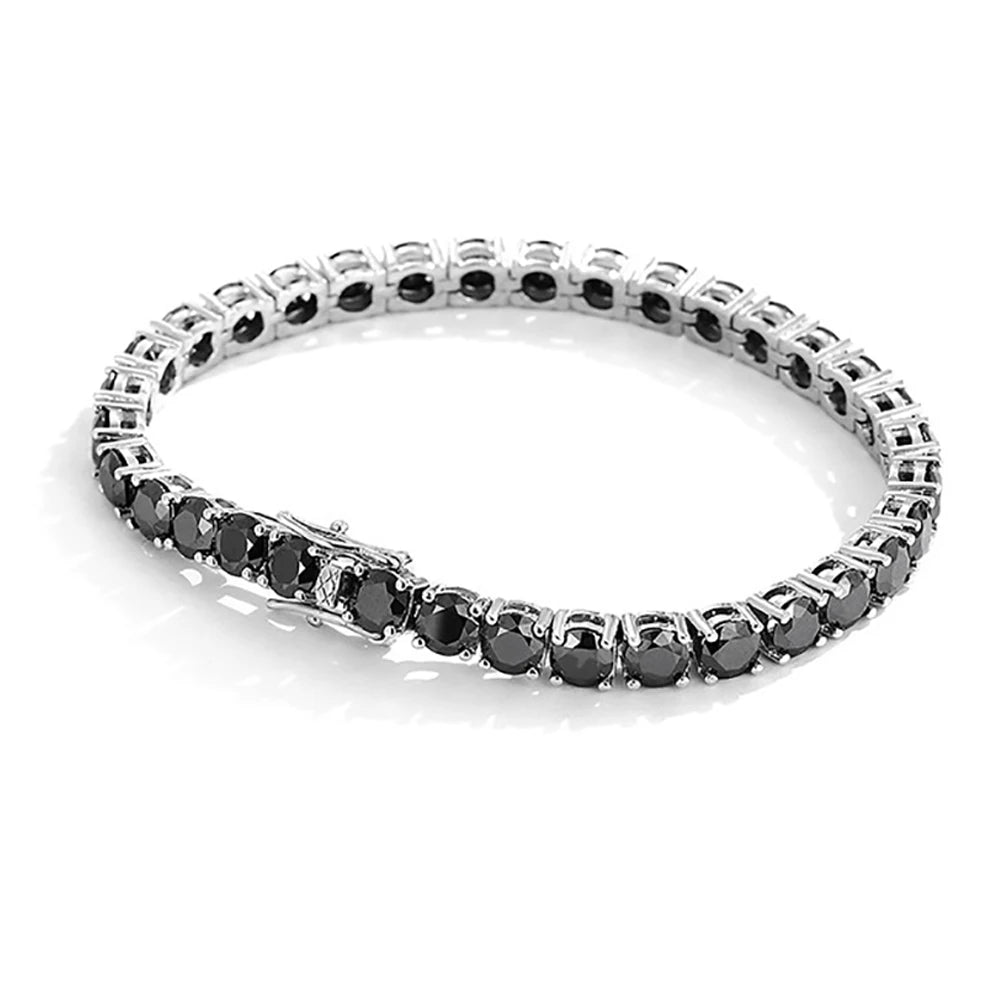 Serenity 2mm 3mm 5mm Black Moissanite Tennis Bracelet For Women Man Gift S925 Sterling Silver Sparkling Lab Diamond Hand Chain