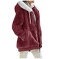 Herbst-Winter-Mode Damenmantel Neu Lässig Kapuzenreißverschluss Damenbekleidung Kaschmir Damen-Fleecejacke Einfarbige Damenmäntel