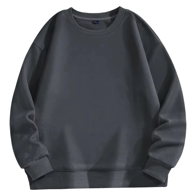 Trendiges vielseitiges Sweatshirt Herren einfarbig Herbst und Winter heiß begehrt schlicht und bequem Unisex Rundhals-Sweatshirt