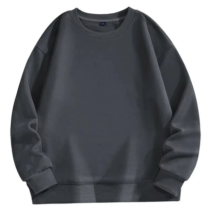 Trendiges vielseitiges Sweatshirt Herren einfarbig Herbst und Winter heiß begehrt schlicht und bequem Unisex Rundhals-Sweatshirt
