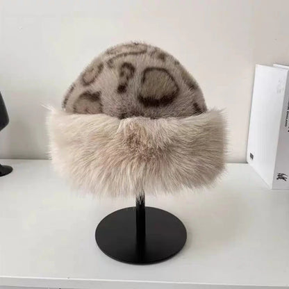 New Fluffy Fur Women's Winter Hat Winter Snow Ski Cap Female Faux Fur Thick Warm Windproof Hat Russian Hat Mink Fisherman's Hat
