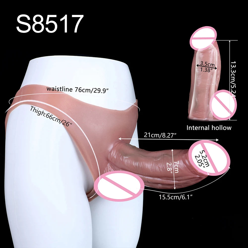 SXXY Silikon Unterhosen & Boxershorts mit Penishülle Männlicher Masturbator Strap-on Hohl Dildo Sexspielzeug für Männer Frauen