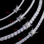 Schneller Versand Hip Hop Iced Out 2/3/4/5mm Moissanit Tennis-Kette Herren Damen 925er Silber Moissanit Tennis-Halskette GRA-Zertifikat