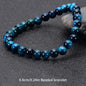 1 Stück 6/8/10mm Minimalistisches blaues Tigerauge-Steinperlenarmband Naturstein runde Perlenarmband zur täglichen Dekoration