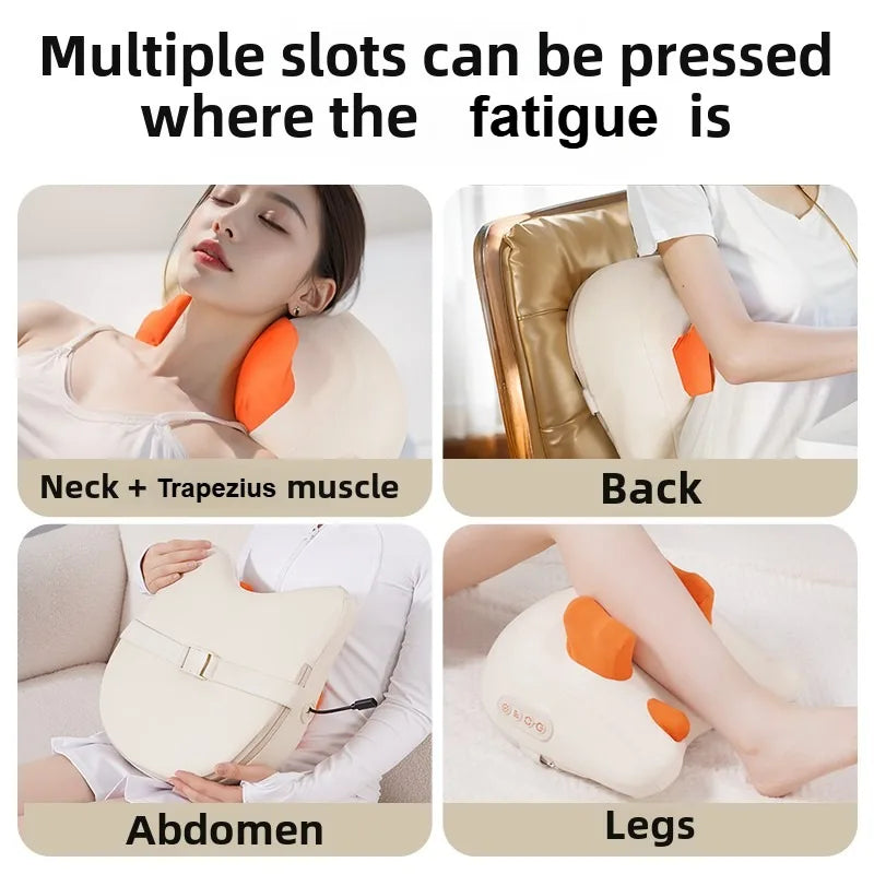 Elektrisches Trapezius-Massagekissen für Nacken und Schultern, kabelloser Auto- und Heim-Massager mit Wärme für Taille, Beine, zervikale Shiatsu-Knetmassage