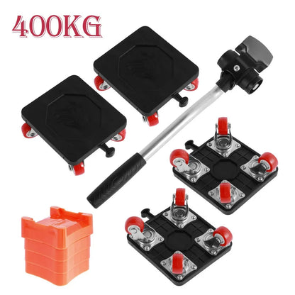 400KG Heavy Duty Furniture Mover Tool Set with Slides, Wheels, Roller Bar