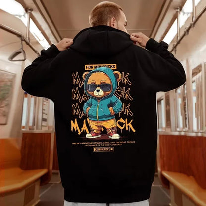 M-8XL American Street Style Teddybär-Print Hoodie, Unisex Paar Hoodie, Herbst- und Winter-Kapuzenpullover für Erwachsene