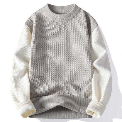 Sweater Men Autumn Winter Casual O-Neck Fashion Patchwork Long Sleeve Knitted Pullovers Mens Youthful Vitality Knit Sweaters