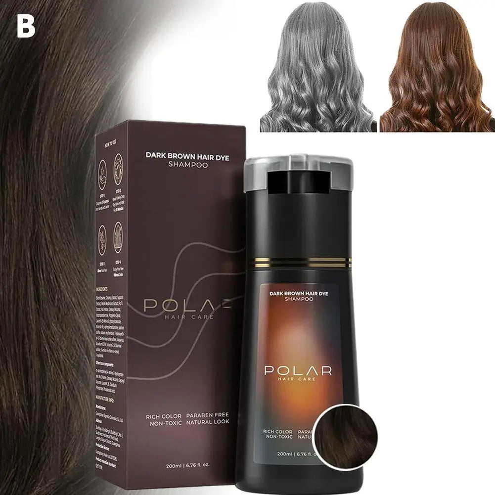Haarfärbe-Shampoo 3-in-1 Instant Haarfärbe-Shampoo pflegend langanhaltende Farbe für Frauen & Männer Grauhaarabdeckung 200 ml
