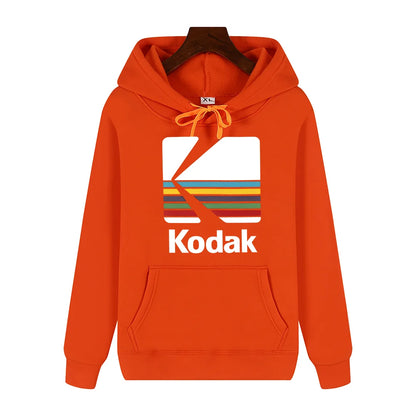 Kodak Brand Fashion Retro Y2K Print Autumn and Winter Men Sports Hoodie Outdoor Casual Casual Comfortable Street Jacket Clothing