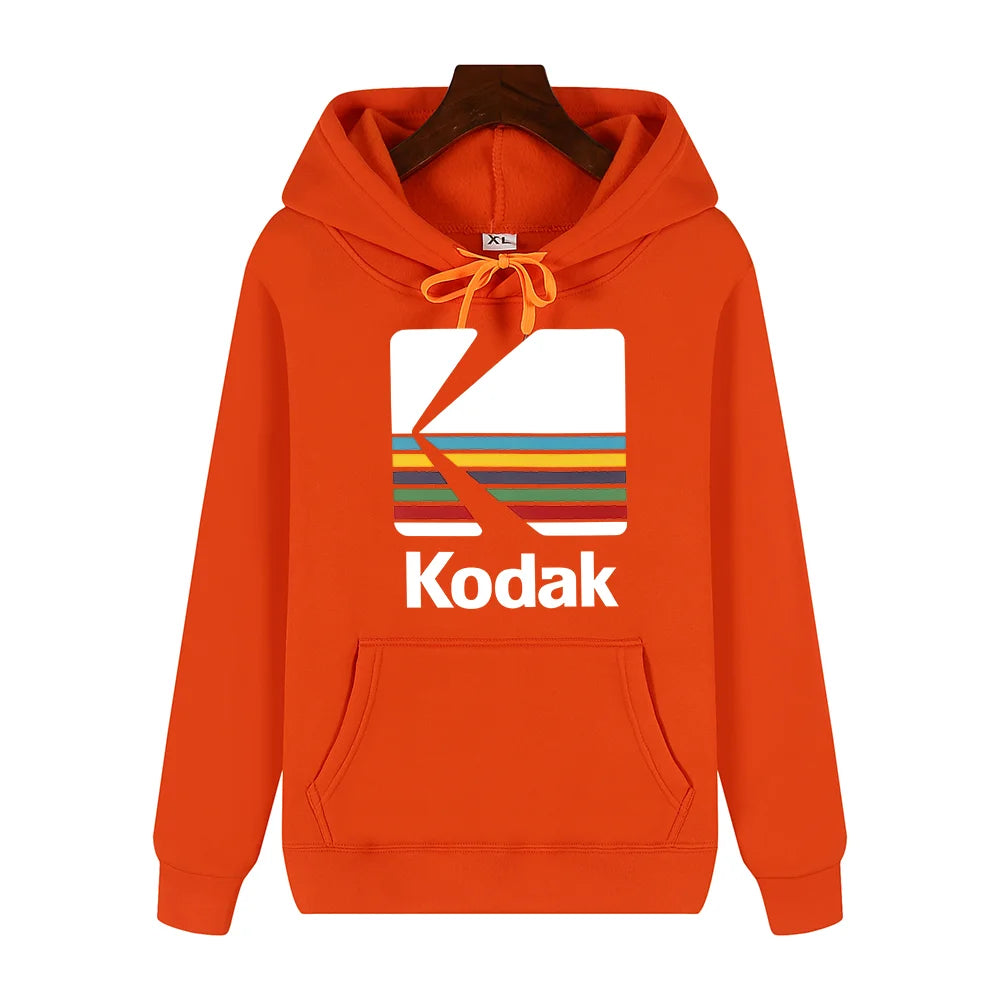 Kodak Brand Fashion Retro Y2K Print Autumn and Winter Men Sports Hoodie Outdoor Casual Casual Comfortable Street Jacket Clothing