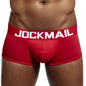 JOCKMAIL Marken Herren-Slips, atmungsaktive Boxershorts, Baumwolle, Herrenunterwäsche, U-förmiger Beutel, sexy Unterhose, bedruckte Blätter, Homewear-Shorts