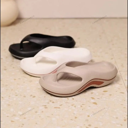 Damen stylische EVA Flip-Flops Bequem Weich Rutschfest Geruchsneutral Modisch Vielseitig für Strand Sommer Freizeit Strandschuhe