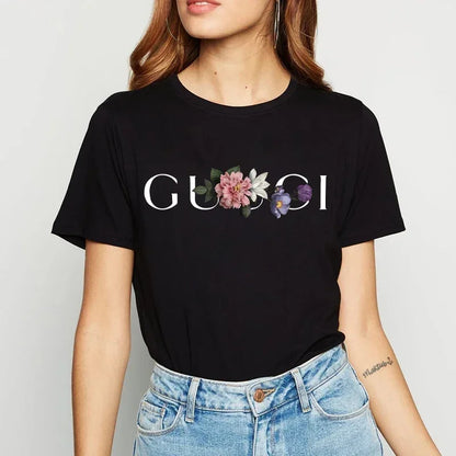 Hochwertiges Damen-T-Shirt mit Buchstaben-Print, lässige Bluse, Oberteile, Sommer, klassischer Stil, Kurzarm, Damen, Harajuku, Y2K-Tee