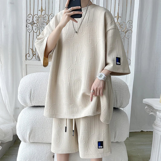 Casual Short Sleeve T-Shirt And Shorts Sports