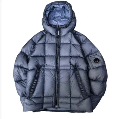 Neue winddichte Thermo-Daunenjacke – Kapuzenmantel für Paare mit Flanellfutter, langer Winterparka für Herren und Damen