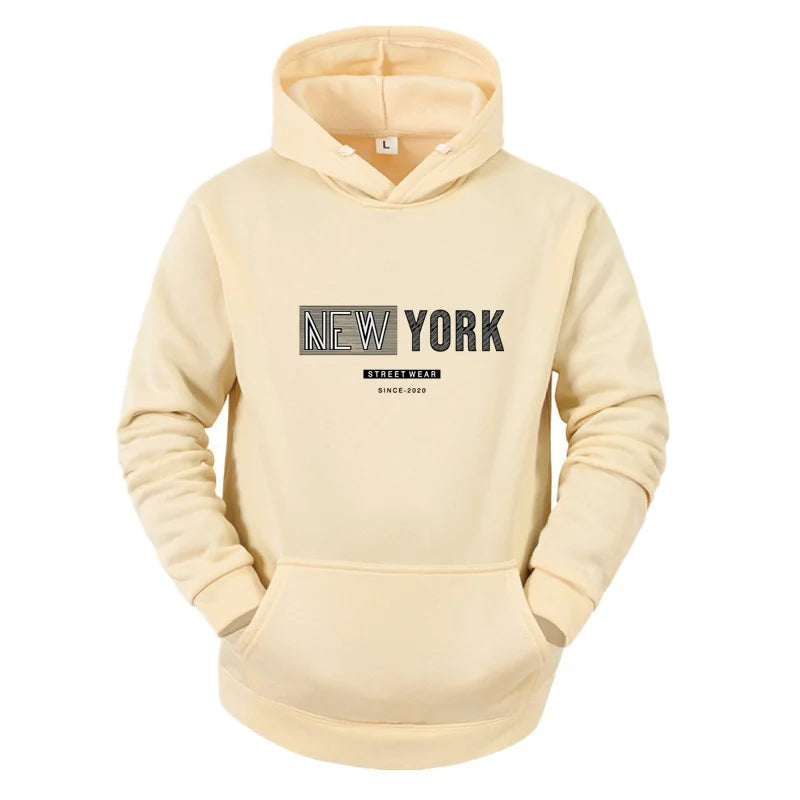 New York City Men's and Women's Hooded Fashion Letter Print Pattern Sportswear Casual Harajuku Hooded Pullover Sportswear