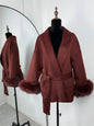 Tossy Fox Fur Wool Overcoat Women's Short Coat Office Lady Elegant Double-sided Woolen Coat 2025 New Cardigan Jackets Loose Wool