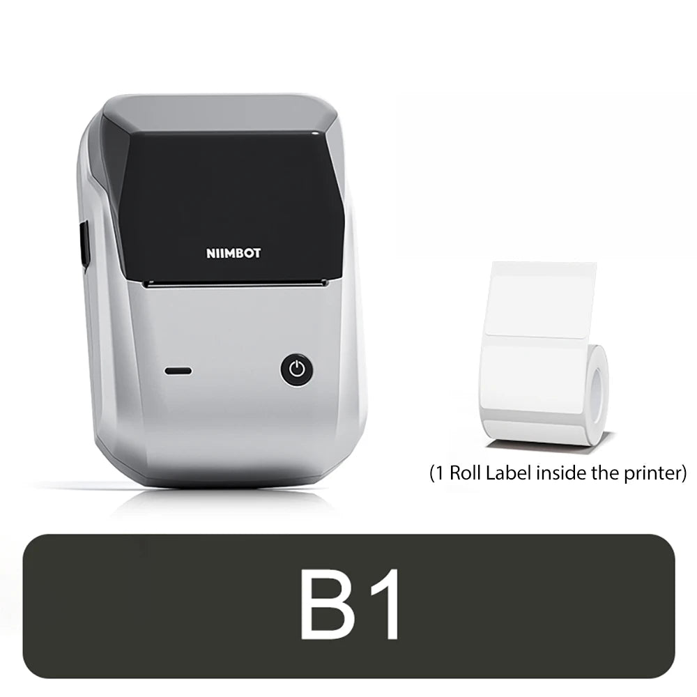 NIIMBOT B1 Portable Thermal Printer With Tapes 2 Inch Adhesive Label Printer Mini Bluetooth Sticker Maker Support Smartphones PC