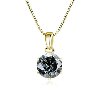 JoyceJelly 1 CT Real Moissanite Pendant Necklace For Women Royal Blue Color Moissanite 925 Sterling Silver Wedding Fine Jewelry