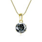 JoyceJelly 1 CT Real Moissanite Pendant Necklace For Women Royal Blue Color Moissanite 925 Sterling Silver Wedding Fine Jewelry