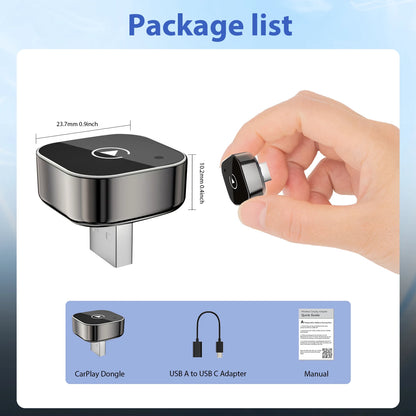 2026 Pionray 2-in-1 kabelloser CarPlay Adapter & Android Auto Wireless Adapter, 5GHz WiFi Type-C/USB Plug and Play kabelloses CarPlay