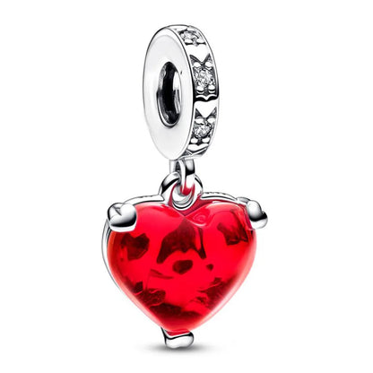 Disney Mickey Minnie Ice and Snow Princess Cartoon Series Pendant DIY Large Hole Zinc Charm Jewelry