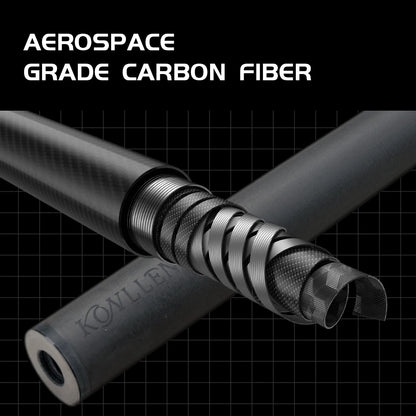 Aerospace grade carbon fiber with 'Kovlien' branding on a black grid background