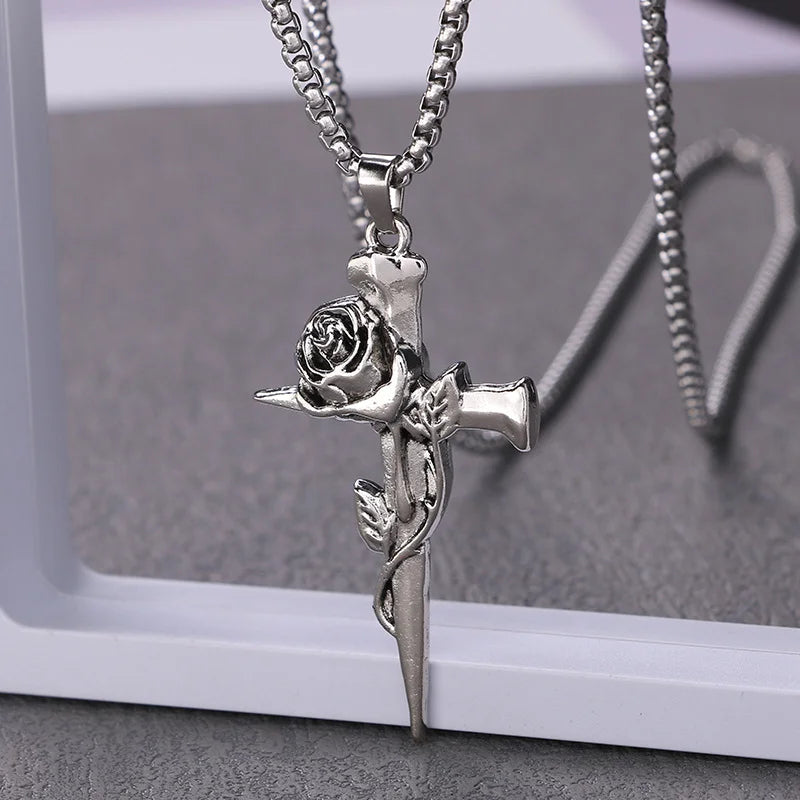 European And American Fashion Personality Retro Gothic Cross Necklace For Men And Women Street Hip-Hop Trendsetters Versatile Pe