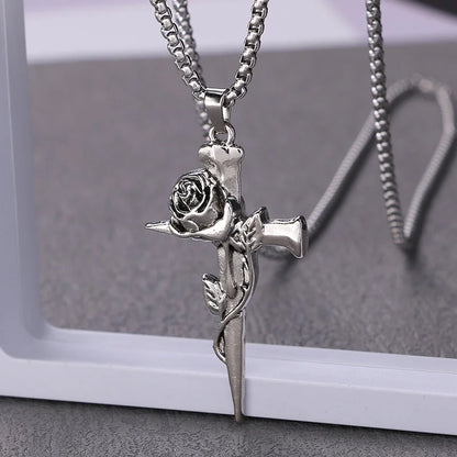 European And American Fashion Personality Retro Gothic Cross Necklace For Men And Women Street Hip-Hop Trendsetters Versatile Pe