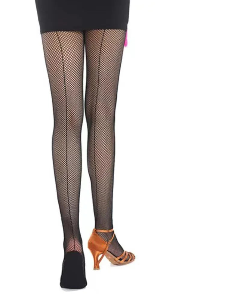 Professional Hard Mesh Tights Latin Dance Fishnet Stockings Competition Special Pantyhose Sole Non Slip Bone Line Oxford Socks