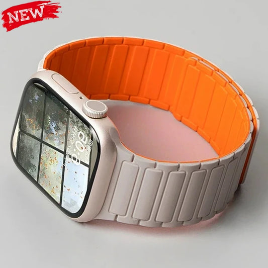 Silikonarmband für Apple Watch 46mm 42mm 49mm 45mm 41mm 44mm 40mm Magnetarmband für IWatch Ultra 3/2 Series 11 10 9 8 7 6 SE 5