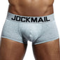 JOCKMAIL Marken Herren-Slips, atmungsaktive Boxershorts, Baumwolle, Herrenunterwäsche, U-förmiger Beutel, sexy Unterhose, bedruckte Blätter, Homewear-Shorts