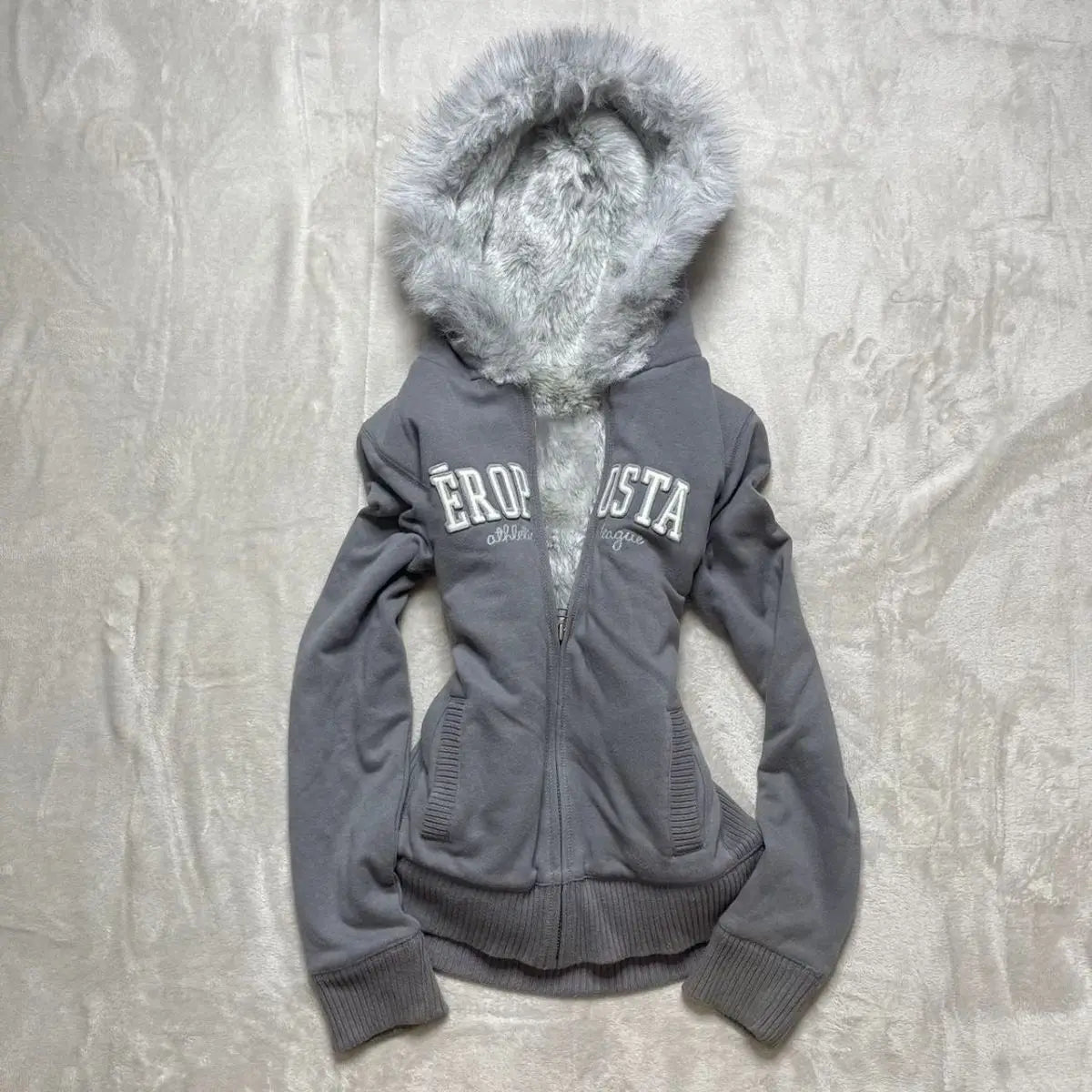 Fur Collar Zipper Hoodie Kawaii Tops Jacket Slim