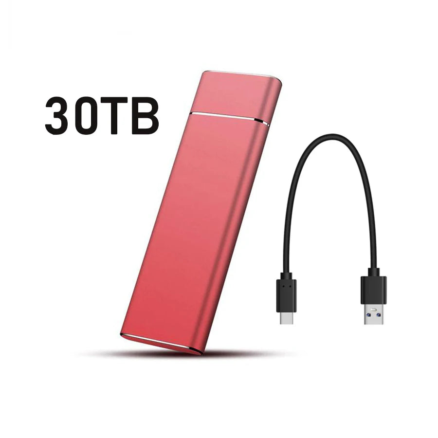 External 2TB/20TB/30TB Ssd High-Speed Solid State Drive Type-C/USB 3.1 Interface Portable Hard Disk for PC Laptop MAC