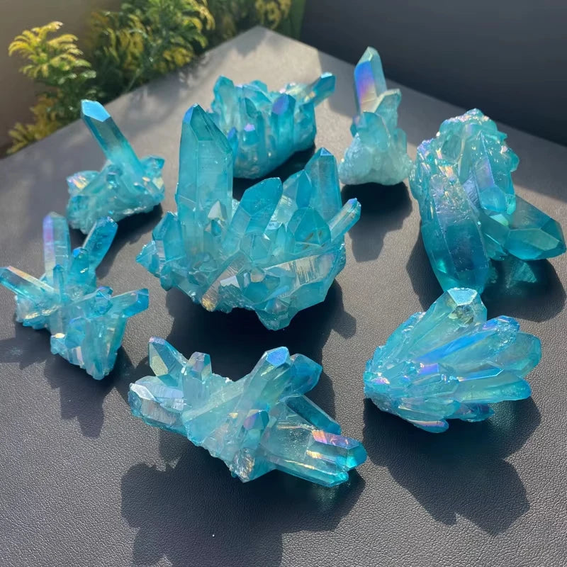 Sky Blue Quartz Titanium Crystal Cluster - Home Decor