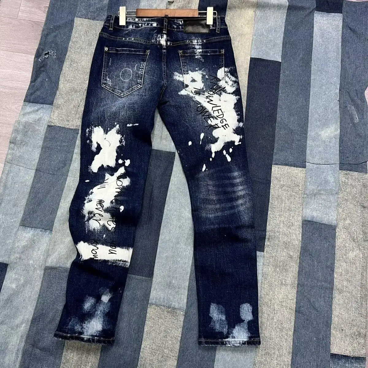 High-End American Graffiti Jeans Versatile Slim Fit High Quality Pants