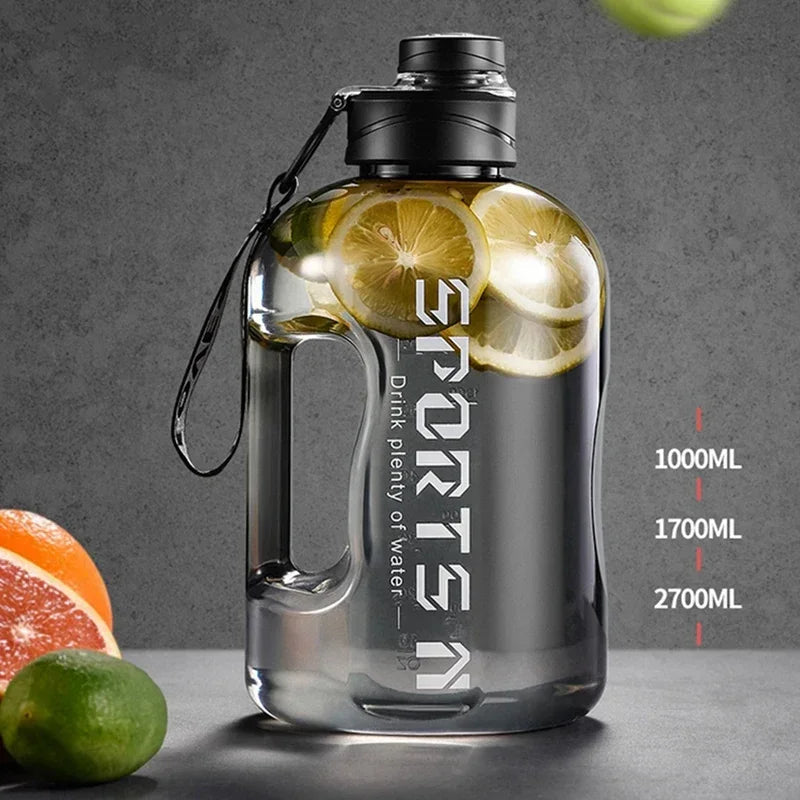 Sports Water Bottle 1.7L/2.7L Gym Cycling Portable