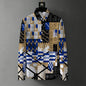 Teglex Men's Retro Graffiti Print Long Sleeve Shirt
