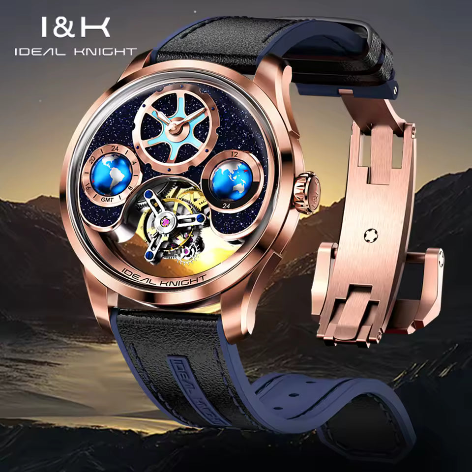 IDEAL KNIGHT 6805 Blue Earth Tourbillon Watch