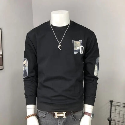 Langarm-Kapuzenpullover Herren Strick Rundhals Cool und Vielseitig Personalisiertes Oberteil