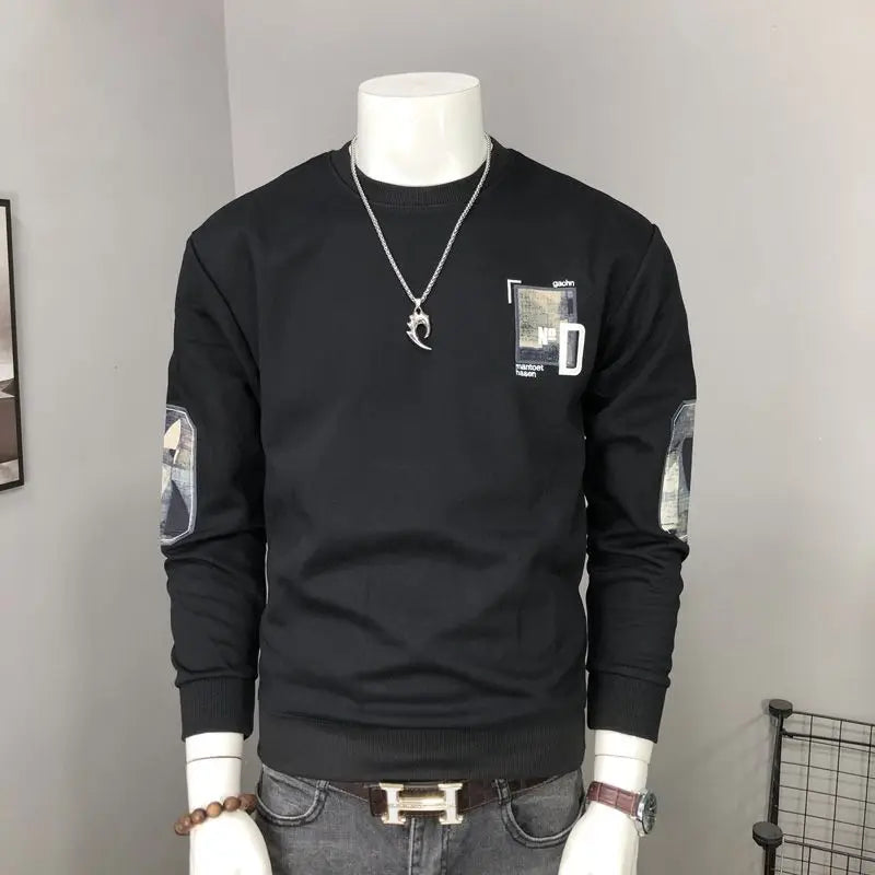 Langarm-Kapuzenpullover Herren Strick Rundhals Cool und Vielseitig Personalisiertes Oberteil