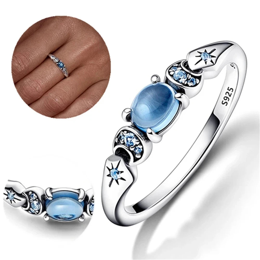 New 925 Sterling Silver Rings Stackable Infinite Heart Red Enamel for Women Mom Original Silver 925 Wedding Ring Jewelry Gift