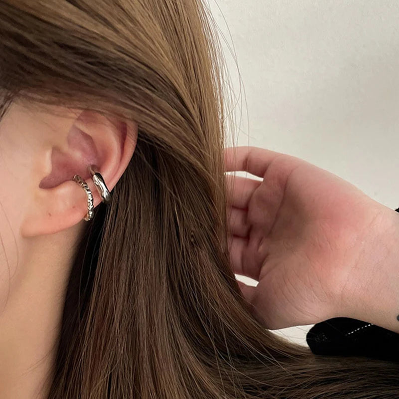 Punk Unregelmäßige Geometrische Ohrmanschetten Ohrringe für Frauen Nicht-Piercing Metall Ohrclip Ohrring Gefälschter Knorpel Mode Schmuck Party