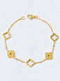 Japan and South Korea style simple stainless steel four-leaf clover plum blossom interlocking pendant necklace for daily wear