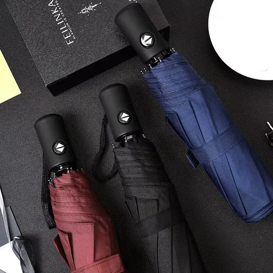 Auto Umbrella Anti-UV 3-Fold Windproof 8 Ribs Parasol