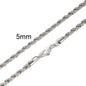 Ropes Long Necklace for Men Women,Stainless Steel Gold Color Twisted Rope Chain Collar,2/3/4/5mm Punk Basic Waterproof Jewelry